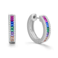 New Style 925 Sterling Silver Aaa Cubic Zirconia Rainbow Stone Colorful Zircon Earring