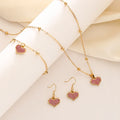 New Cross-border Europe the Middle East Simple love Necklace Jewelry Set Light Luxury Bride Heart Jewelry 3 Sets