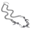 Men's Beaded Pendant Charms Necklace Chain Jewelry Ornament Rivet Fashion Cool Women Stainless Steel Titanium Steel Necklace