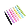 Customized Stainless Steel  Anti-static Black Slanted Eyebrow  Eyelash Tweezers