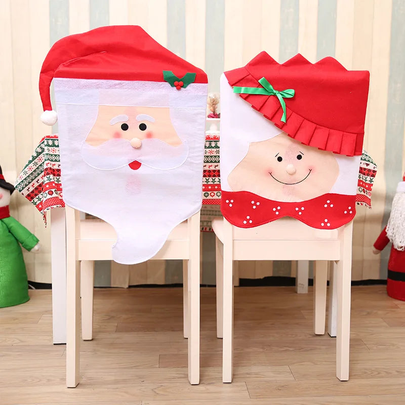 Christmas Restaurant Decoration Chair Covers Ornaments Dinner Table Decoration for Home Accessories