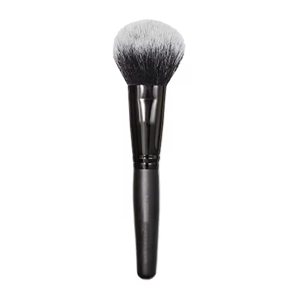 Custom Logo Black Hair Blending/Synthetic Foundation Brush Solid Wood Paint Brush Handle Aluminum Tube Powder Blush for Face Use