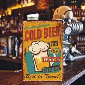 Rustic Vintage Beer Tin Signs - Classic Retro Metal Poster for Man Cave Bar Pub Club Wall Decor