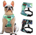 Breathable French Bulldog Harness Printed Reflective Dogs Harness Puppy Small Medium Dogs Cats Vest for Pug Walking Training
