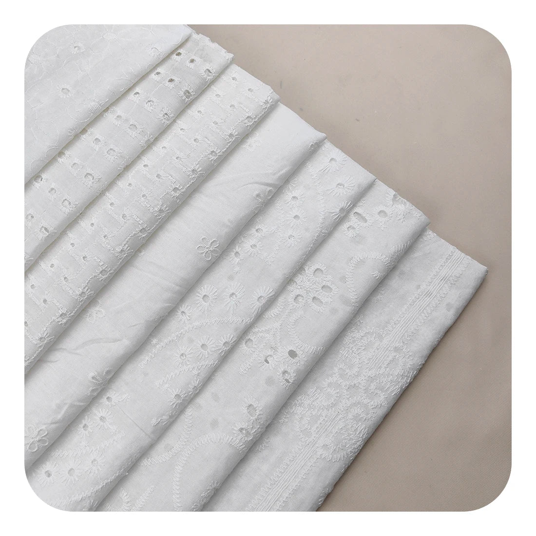 Fast Shipping Fashion Women Dress Circle Pattern Black Color Cotton Eyelet Lace Embroidery Fabric Holes Woven for Wedding