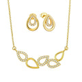 Custom Oem Fine Bridal Cubic Zircon 925 Silver 18K Gold Plated WaterDrop Bridal Earrings Necklaces Jewelry Set Women Ladies