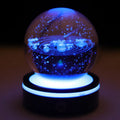 Small Bridge Custom Laser Engraving 3d Logoart Galaxy Solar System Christmas Crystal Light Ball for Home Decoration
