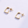 Women Popular Jewelry Stainless Steel Geometric Simple Square Shape Hoop Cuff Stub Earrings