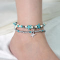 Seashell Starfish Beach Turtle Anklet Pendant Jewelry Alloy Gold for Women Party
