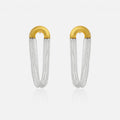 Dazan New INS HOT 18k Gold Plated Hypoallergenic Stainless Steel Vintage Gothic Chain Style Mixed Earrings Elegant OL Jewelry