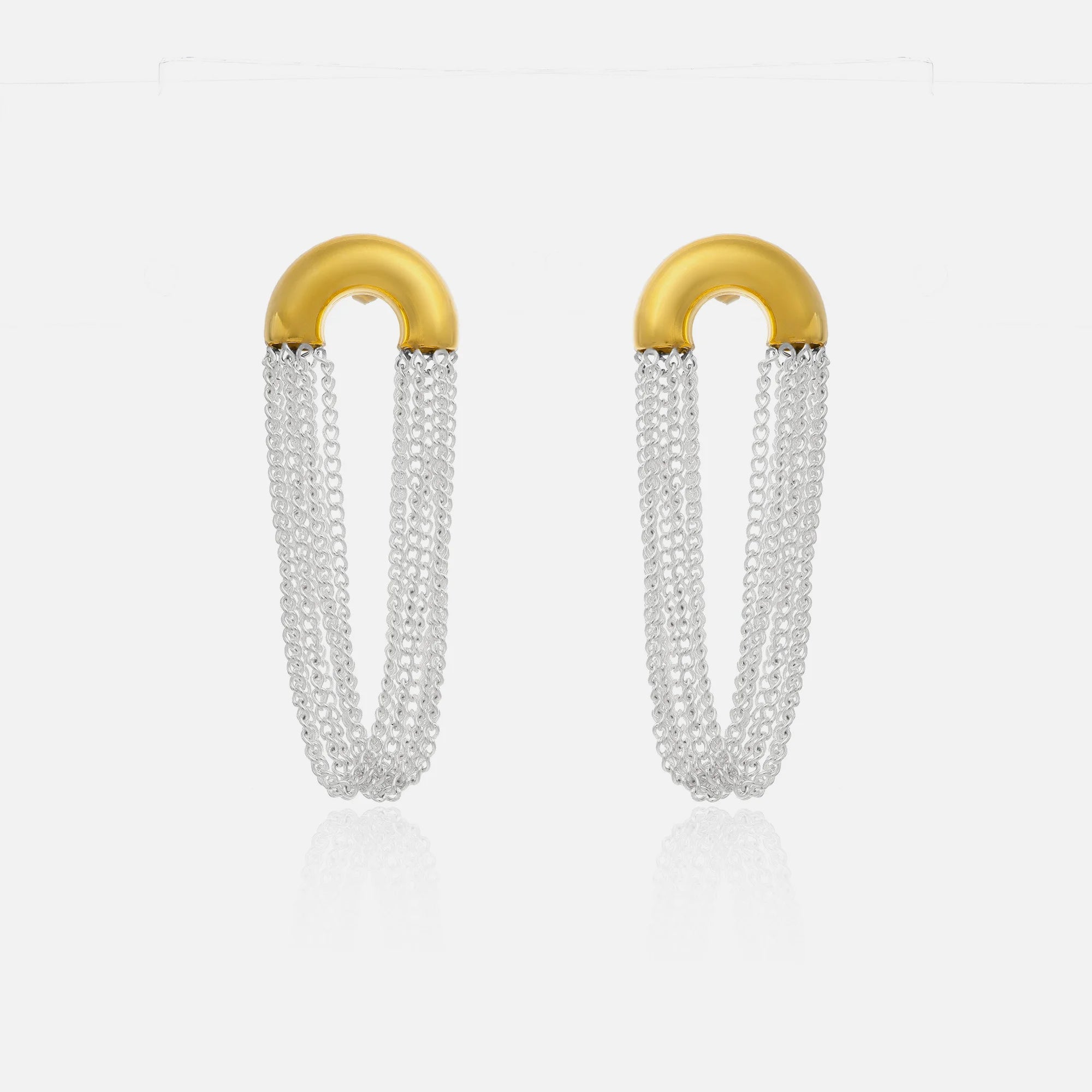 Dazan New INS HOT 18k Gold Plated Hypoallergenic Stainless Steel Vintage Gothic Chain Style Mixed Earrings Elegant OL Jewelry