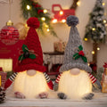 New High-end Christmas Decorations Luminous Rudolph Doll Ornament with Lights Dwarf Knit Hat Fabric+PVC 28x16cm