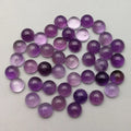Huiying Round 6mm Carved Crystals Amethyst Cabochon Natural Ror Ring Crafts