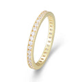 Peishang 925 Sterling Silver Gold Plated  Tennis Custom Women Vintage Style Full Circle Zircon Ring Rings Jewelry Women