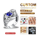 Bohemian Filigree Silver 925 Rings Women Agate Gemstone Antique Plant Pattern Ring Jewelry Custom Wholesale