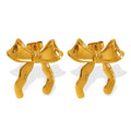 Personalized Sweet Cute Bowknot  Riband Earrings for Women Stylish Simple Niche Stainless Steel Jewelry