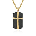 Alin Wholesale Simple Design Cross Pendant Brushed IPG Surface Setting CZ Stainless Steel 361l Necklaces Fine Jewelry for Men