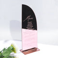 Rose Gold Acrylic Engraved Text Menu Card Wedding Birthday Festival Party Menu Card