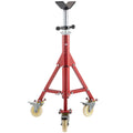 Movable V-Head Tube Holding Stand Pipe Jack Stands Pipe Stand Support with Casters and Adjustable Height 28''-52''