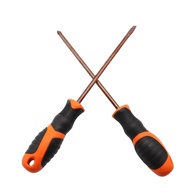 Black and Orange TPR Handle Wholesale Screwdriver Carbon Steel Blade Magnetic Screwdriver