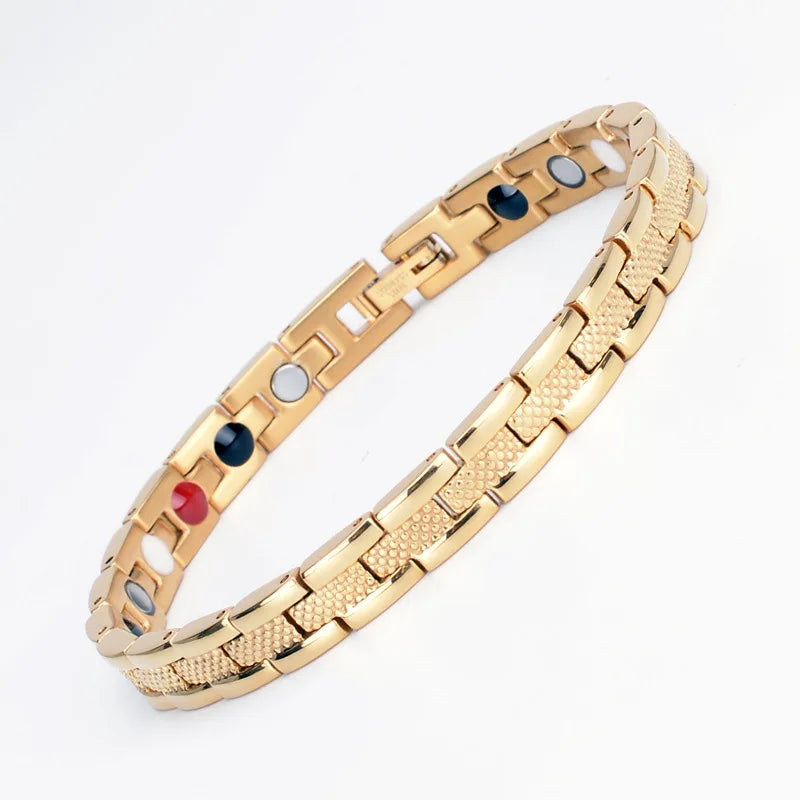 2022 Stainless Steel Infrared Ion Magnet Germanium Energy Wristband Bracelet Fashionable Bangles