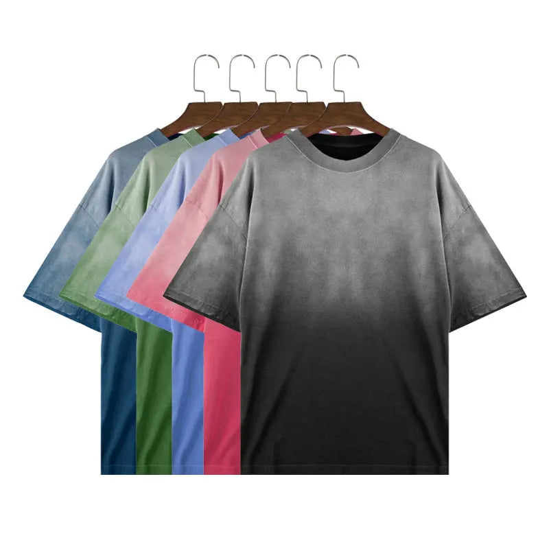 Wholesale Heavyweight Vintage Wash Unisex T-Shirt Oversize Custom Logo Graphic for Men Women Loose Fit Knitted Fabric Compressed