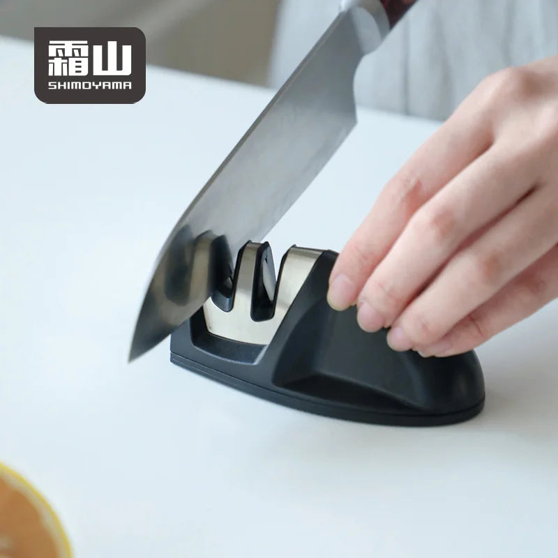 SHIMOYAMA Manual Knife Sharpener Anti-Slip Home Kitchen Tool Tungsten Steel Ceramic Knife Sharpener Tools
