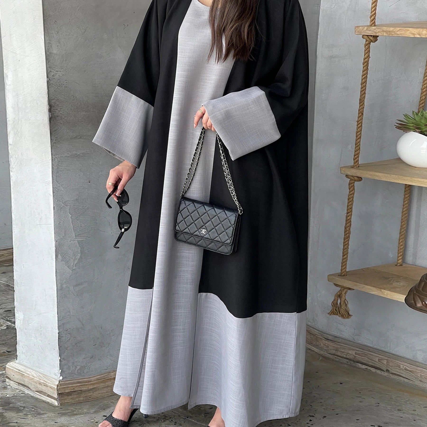 Mexizo Popular 2set Dresses Women Dubai Abaya Modest Dress Middle East Solid Color Dress 2piece Outer Robe