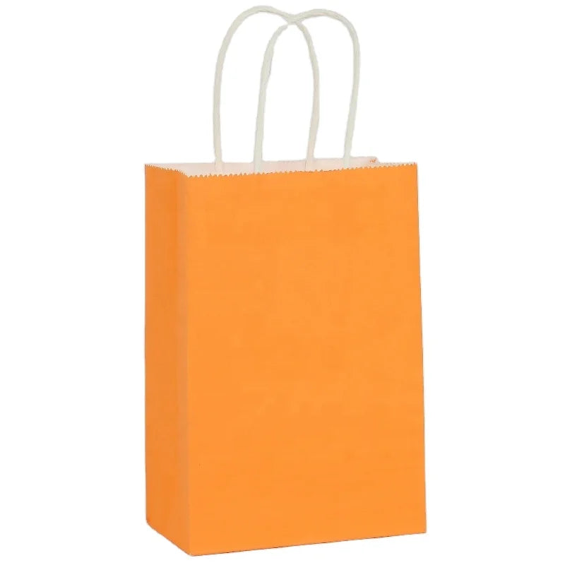 Wholesale Custom Logo Printed Kraft Paper Gift Bag White Brown Craft Paper Handle Industrial Surface Packaging Usage Packing
