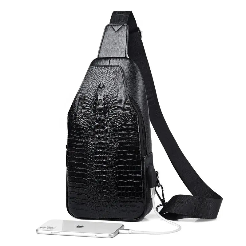 2025 Factory Customized Fashion Casual Outdoor Concise Portable PU Men Shoulder Chest Bags