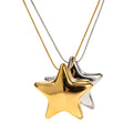Blingbling Huggie Star Pendant Necklace 16k Stainless Steel Gold Plated Waterproof Clean Fit Necklace for Women