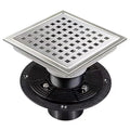 American Style 6 Inches 304 SUS Brushed Silver Universal Shower Drain  Bathroom Square Grid Floor Drain Anti-odor Floor Drain