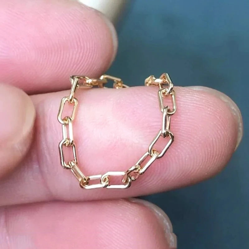 High Quality 14k Gold Filled 2.4mm Paperclip Chain Ring for Jewelry Women