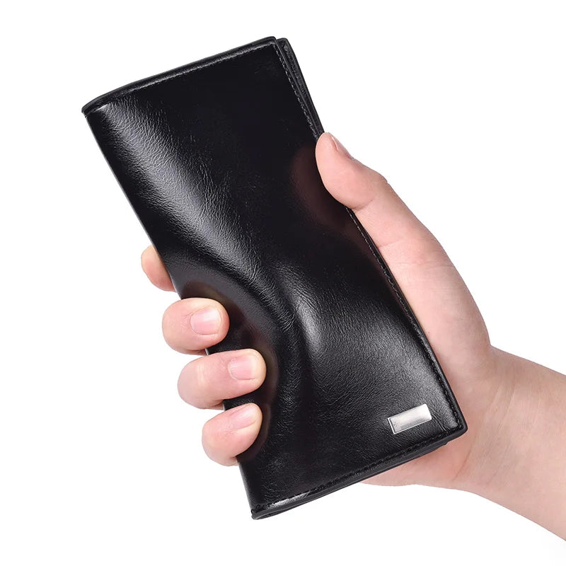 Wholesale Wallet New Men's Fashion Business Soft Leather Multi Card Slot Wallet Men's Long Wallet Leather