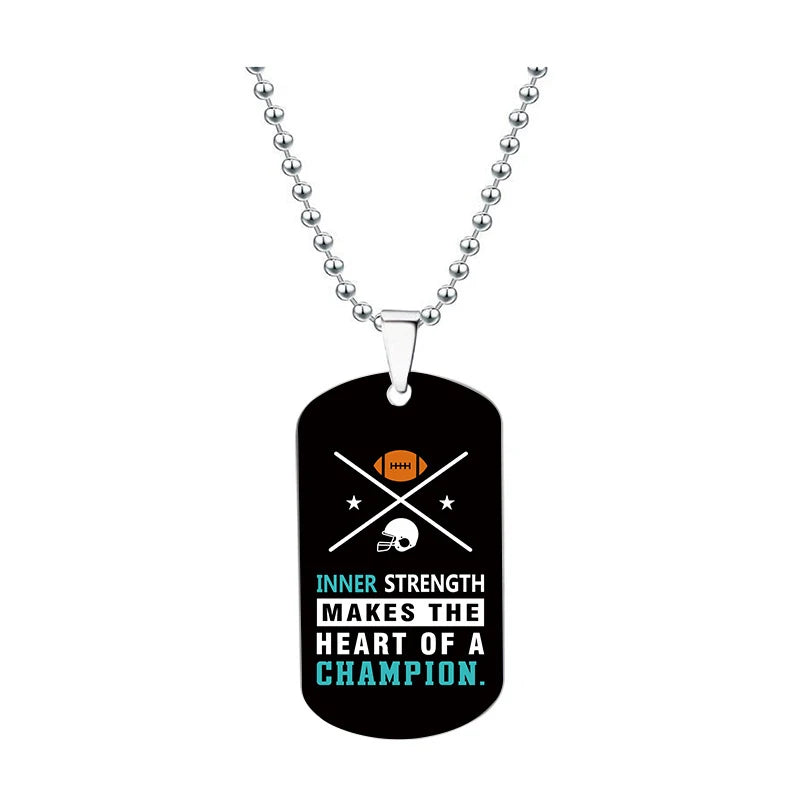 Baseball Soccer Football Basketball Gifts for Men Boys Personalized Inspiration Quote Baseball Necklace Stainless Steel