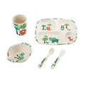 Five-piece Set Clear Design  Natural Organic Bamboo Fiber Kids Tableware