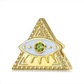 Pyramid Demon Eye Charm with CZ 925 Sterling Silver Enamel Beads Gold Plated for Women Bracelet Charm Dropshipping Jewelry