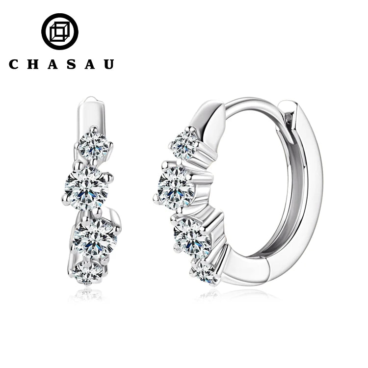 Wholesale Bulk Cartilage Diamond Stud Earrings D Color Moissanite Original 925 Sterling Silver Huggie Hoop Statement Earring