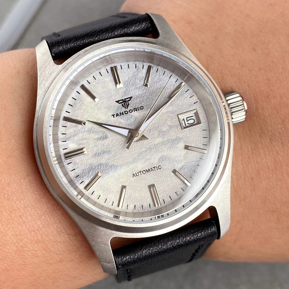 36mm Tandorio NH35A Automatic Movement Mechanical Watch Men Date Sapphire Crystal Men's Watches Strap Steel Bracelet