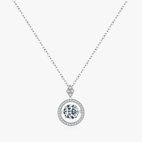 925 Sterling Silver Sparkling Luxury Pendant Necklace Link Chain Movable Zirconia Wedding Engagement Jewelry for Women