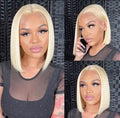 Raw Virgin Transparent 13x4 Lace Frontal Human Hair Wigs180% Remy Straight 613 Blonde Lace Wigs Human Hair Colored Bob Wig