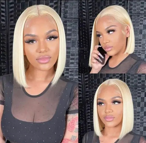 Raw Virgin Transparent 13x4 Lace Frontal Human Hair Wigs180% Remy Straight 613 Blonde Lace Wigs Human Hair Colored Bob Wig