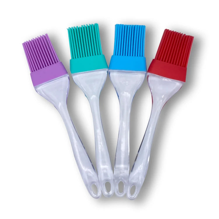 Wholesale Hot Sale 4pcs Creative Design Kitchen Silicone Basting Pastry Brush Oiled Set With Plastic Hand