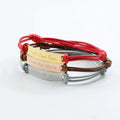 Minimalist Jewelry Customizable Gold bar Handmade Strong Braided Rope Bracelet for Couples Womens Mens Christmas Gift