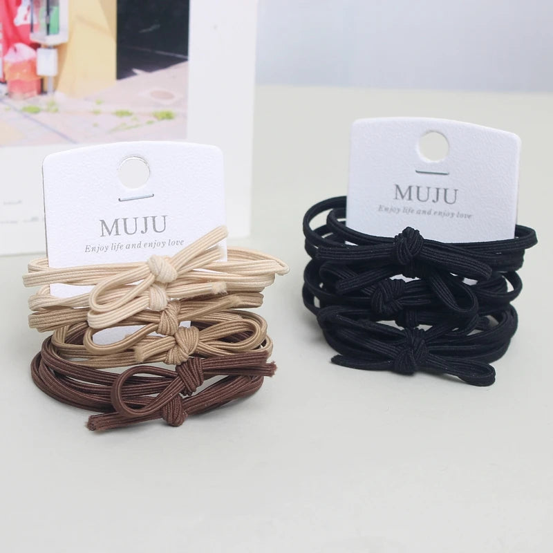 6-Piece Set of 2-in-1 Coffee Color Scrunchies High Stretch Hair Ties Accessories for Women