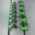 Wholesale ZHUO RUN Green ABS+Metal Double Fishing Rod Alarm Bells with Clamp and Tip Clip
