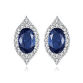 New Fine Jewelry 925 Sterling Silver Women Fashion Simple Gemstone Diamond Stud Earrings