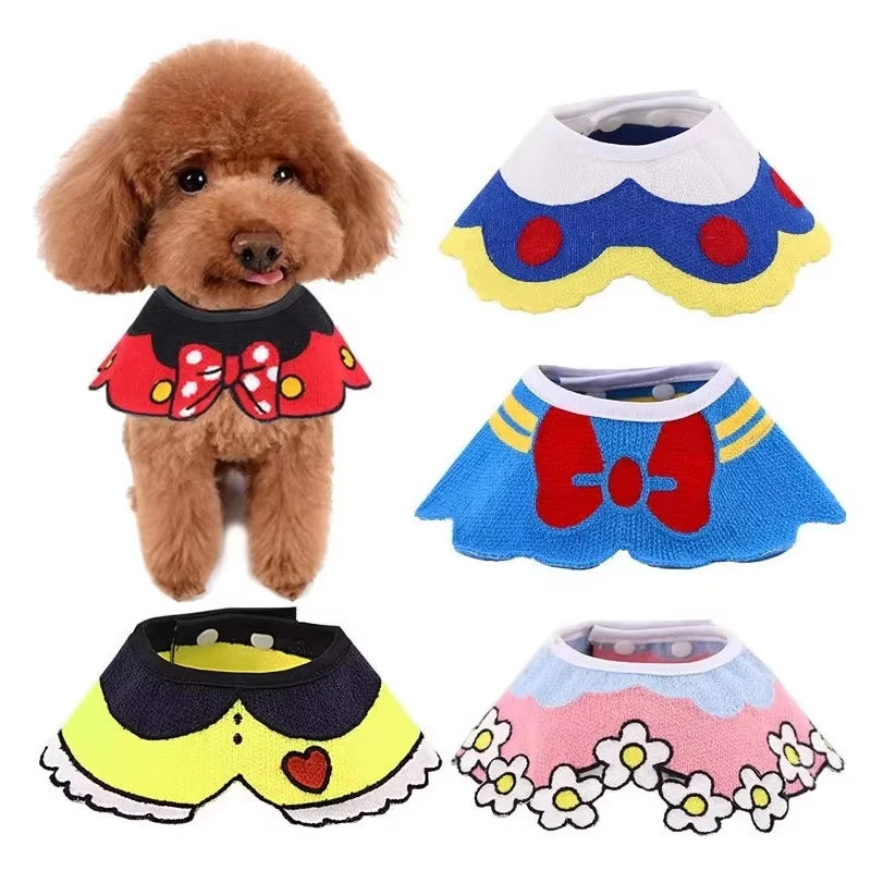 Shengchaoyi Pet Saliva Towel Lovely Dog Cat Bib Grooming Arc Design Puppy Scarf Pets Dress up Accessories