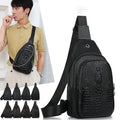 Wholesale 2025 Trendy Men Bags Outdoor Sport Portable Crossbody PU Leather Chest Bag Waterproof