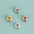 Wholesale Platinum/Gold 925 Sterling Sliver 4mm Flat Round Pineapple Knot Spacer Beads for Bracelets Jewelry Making Supplies